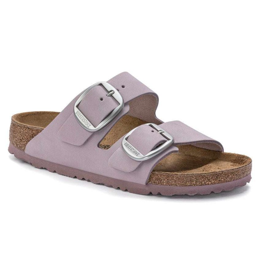 Women * | Arizona Nubuck Leather Big Buckle Sandals For Women Birkenstock Exclusive Lilac