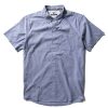 Men * | Palm Away Eco Ss Shirt For Men Vissla Clearance Faded Denim