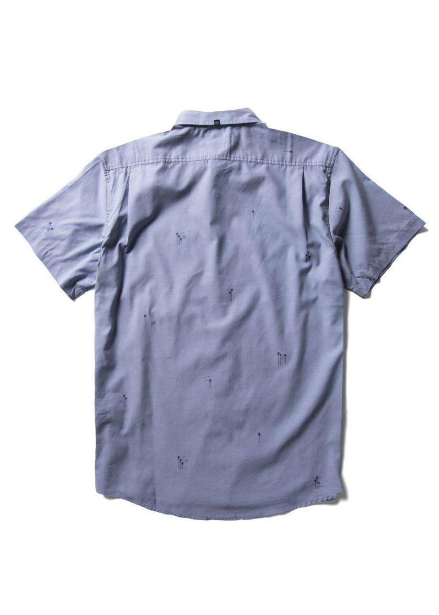 Men * | Palm Away Eco Ss Shirt For Men Vissla Clearance Faded Denim