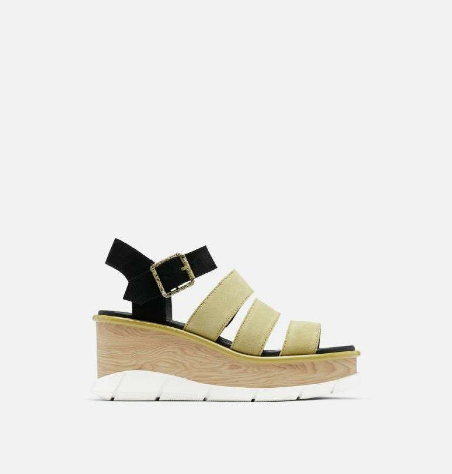 Women * | Joanie Iii Ankle Strap Wedge Sandals For Women Sorel 100% Guarantee Olive Shade/White