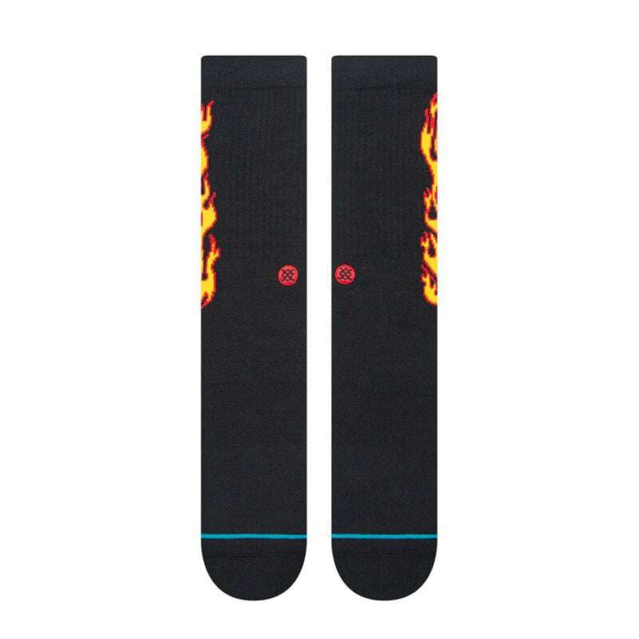 Men * | Chippa Wilson Flammed Crew Socks For Men Stance Exclusive Black