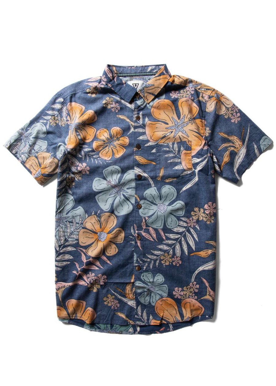 Men * | Garden Isle Ss Shirt For Men Vissla Exclusive Dark Denim