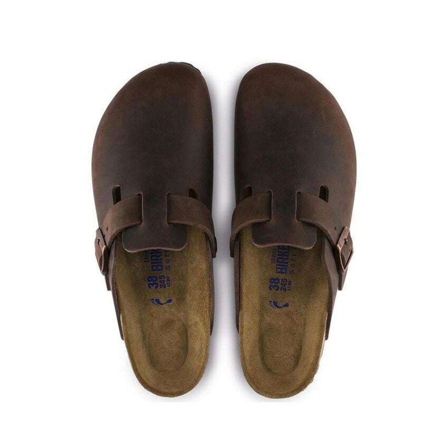 Men * | Boston Soft Footbed Leather Clogs (Narrow) Birkenstock Top Sellers Habana