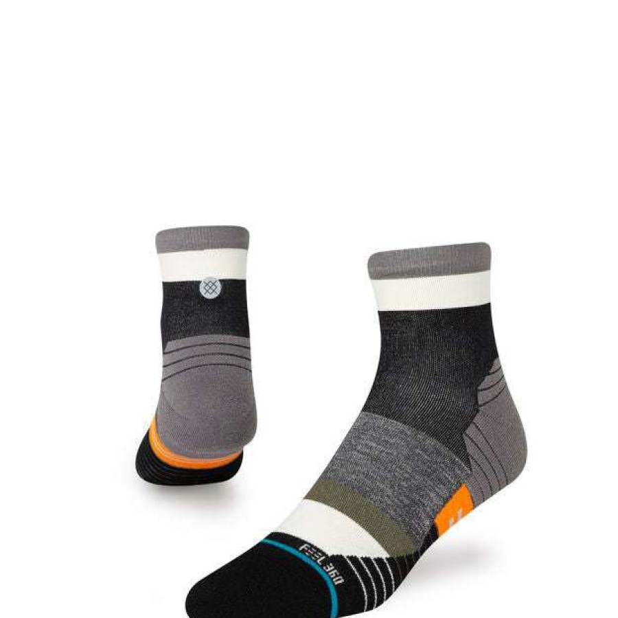 Men * | Stake Quarter Crew Socks For Men Stance Popular Black