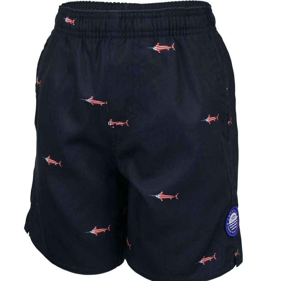 Kids * | Boatbar Trunks For Youth Aftco Limited Edition Navy