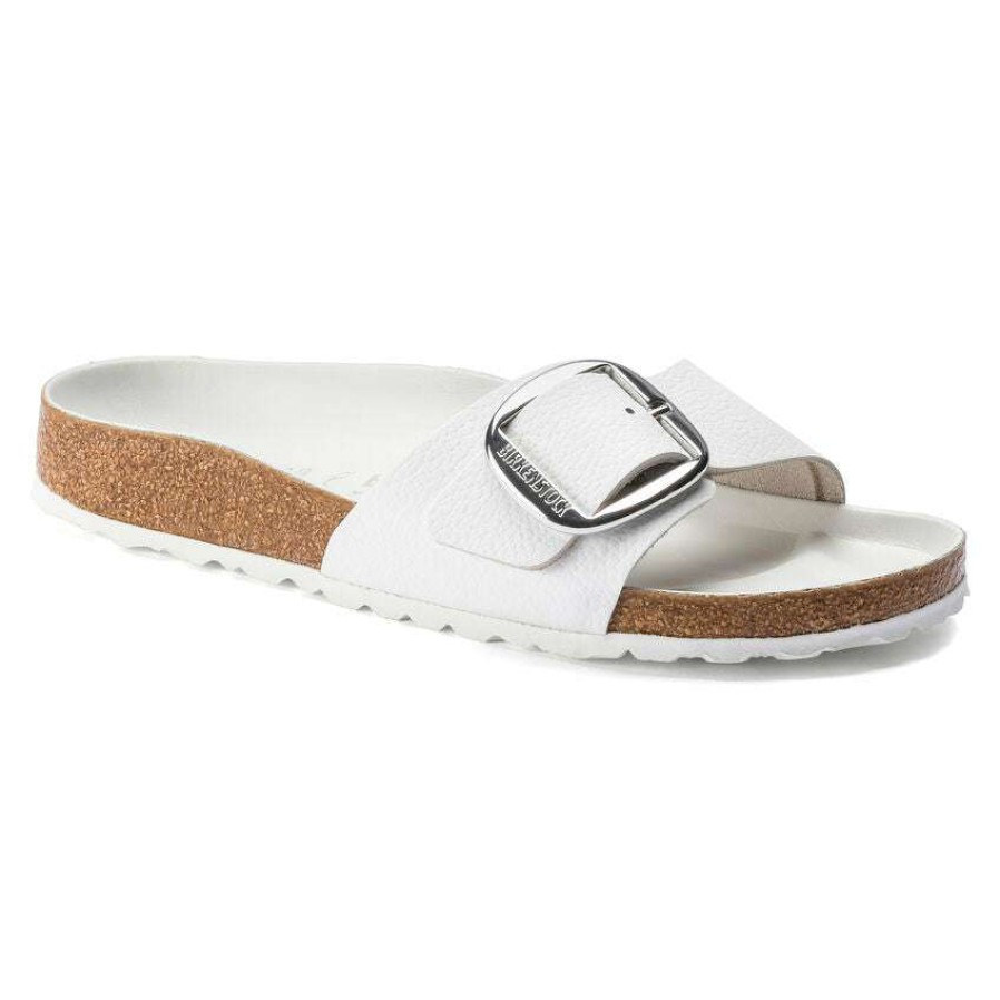 Women * | Madrid Big Buckle Leather Sandals For Women Birkenstock Exclusive White Leather