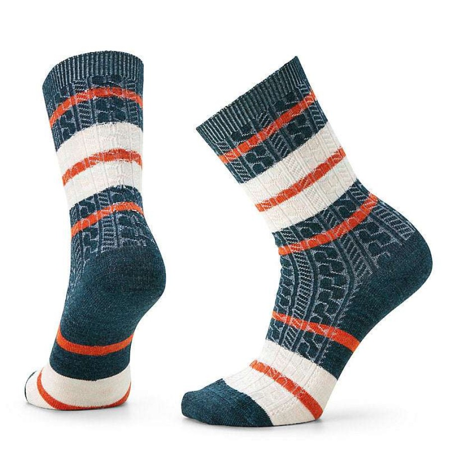 Women * | Everyday Striped Cable Crew Socks For Women Smartwool Classical