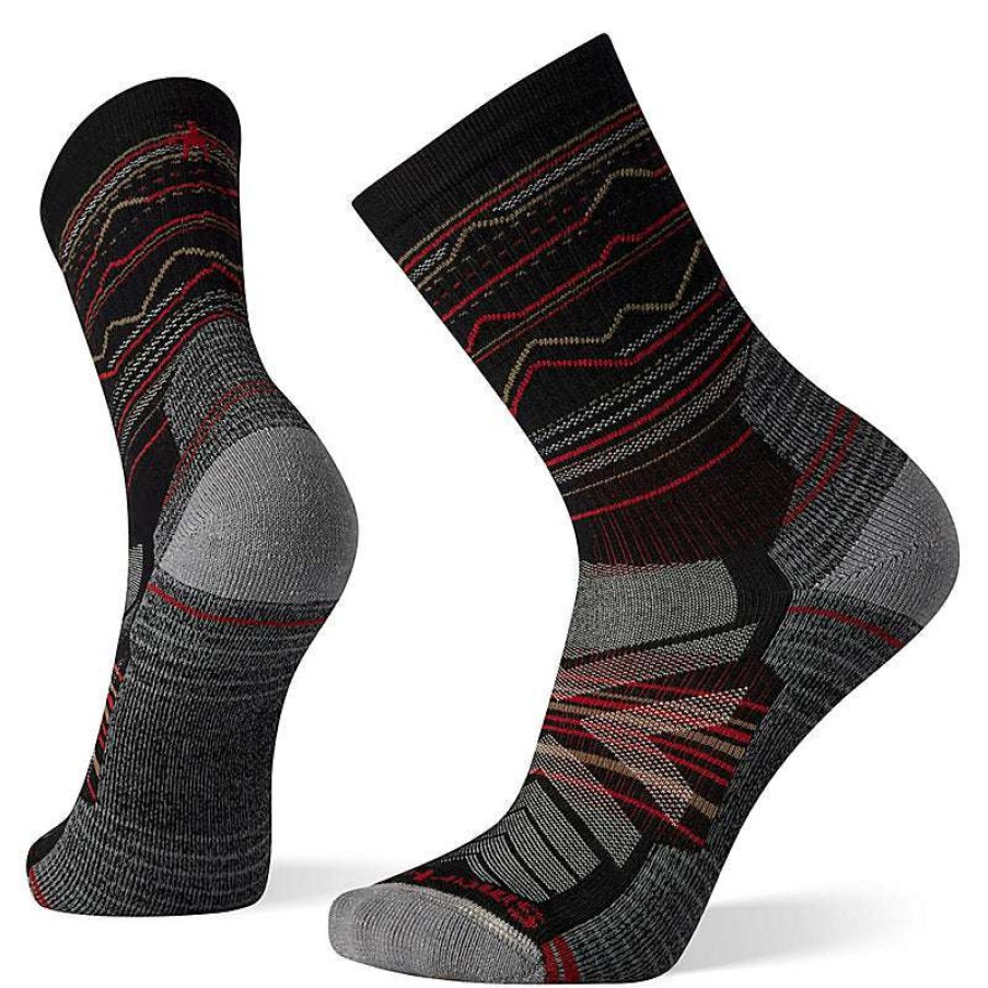 Men * | Hike Light Cushion Mountain Range Crew Socks For Men Smartwool Crazy Deals Black