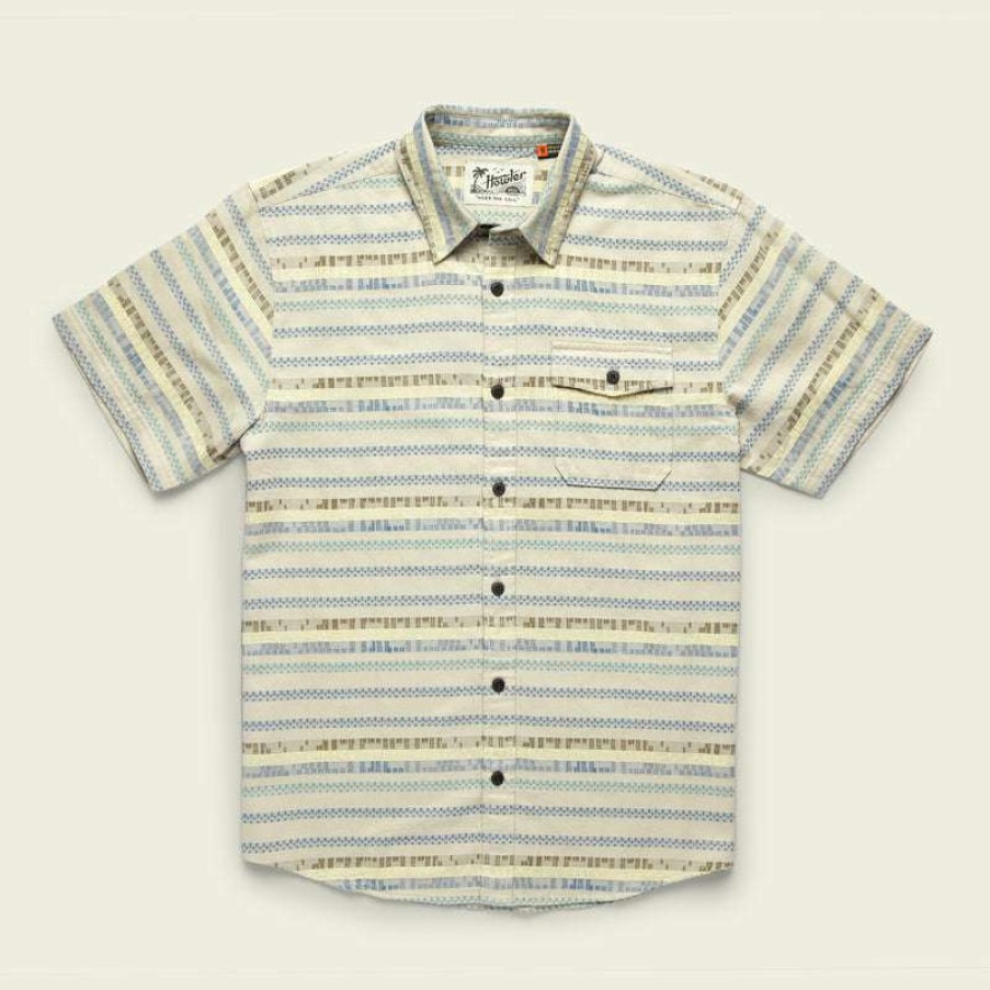 Men * | San Gabriel Short Sleeve Shirt For Men Howler Brothers Top Sellers Mescal Jacquard : Oyster