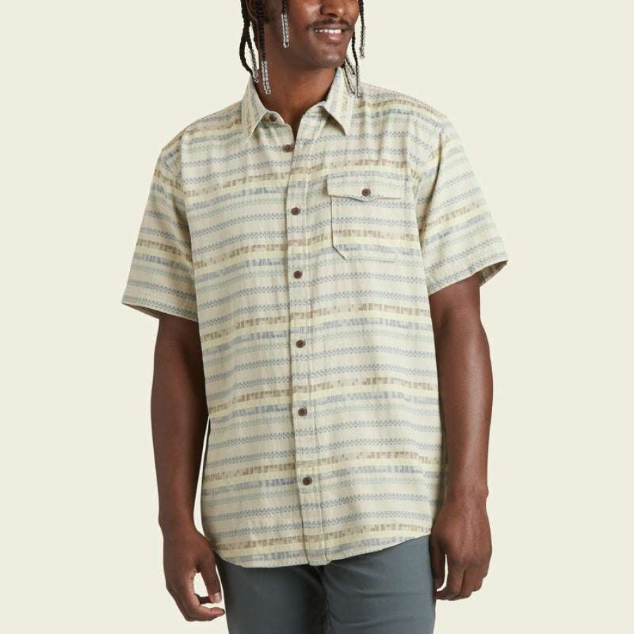 Men * | San Gabriel Short Sleeve Shirt For Men Howler Brothers Top Sellers Mescal Jacquard : Oyster