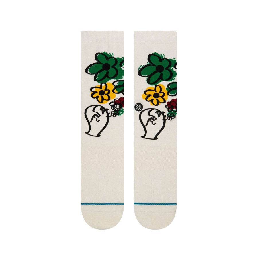 Men * | Russ Pope Crew Socks For Men Stance Hot Selling Off White