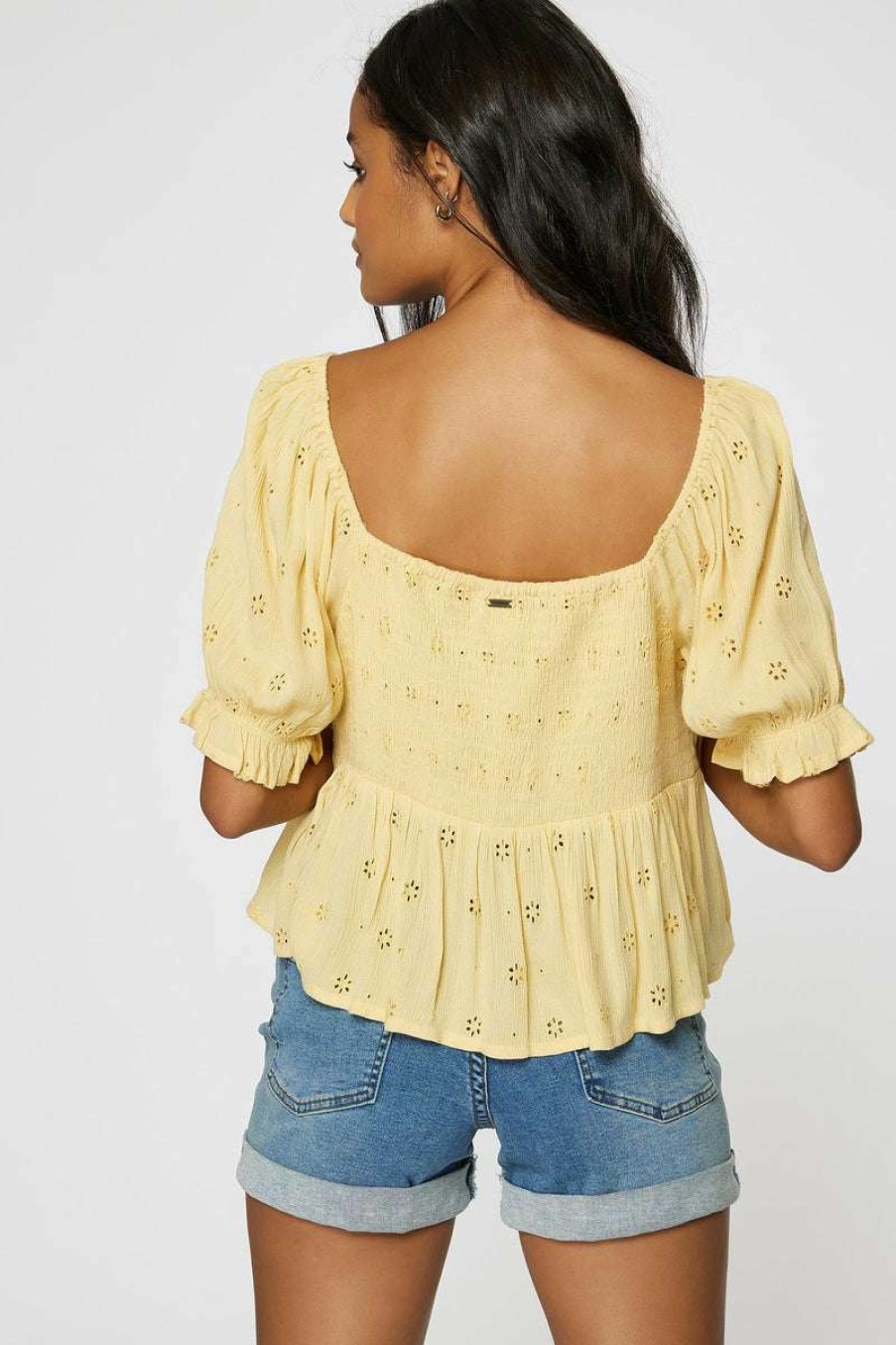 Women * | Isabel Eyelet Top For Women O'Neill Sale Online Straw