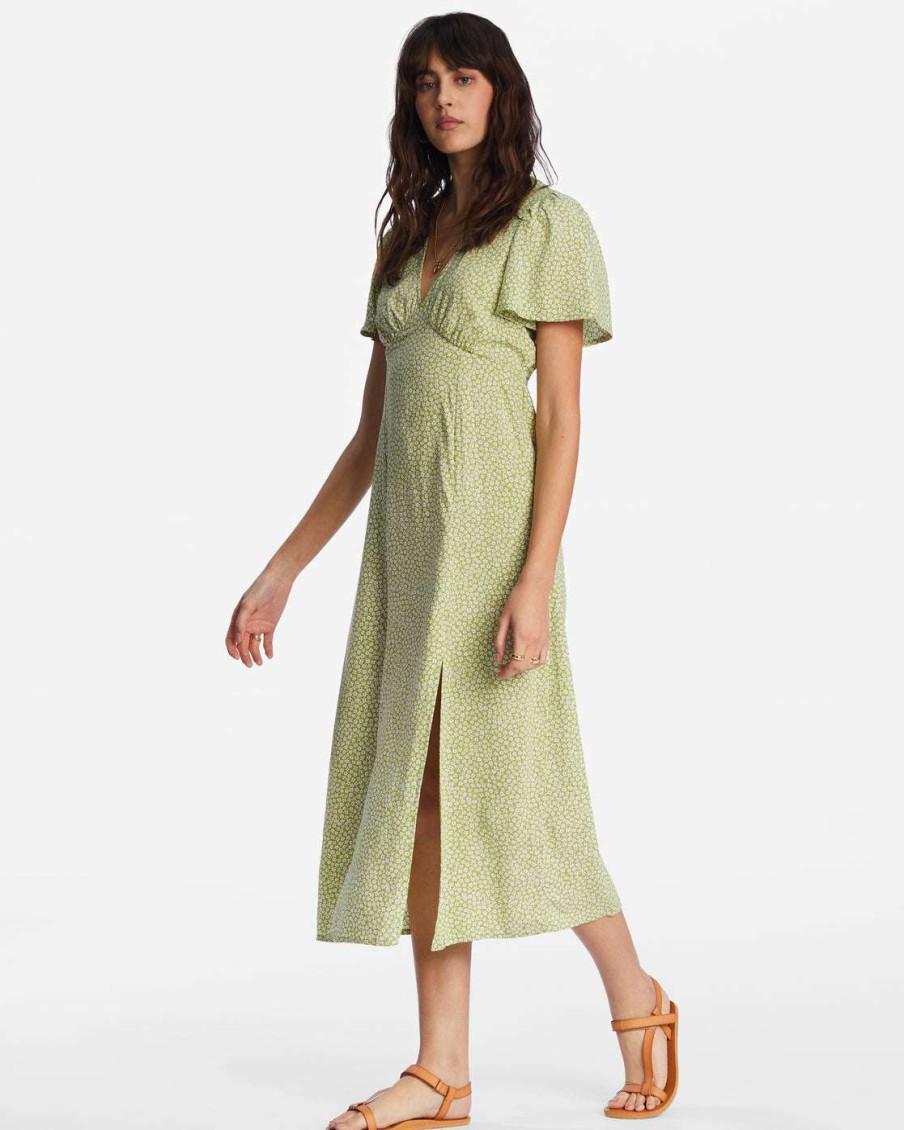 Women * | Jet Set Midi Dress For Women Billabong Discount Store Moss Meadow