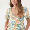 Women * | Weslin Floral Top For Women O'Neill Exclusive Design Winter White