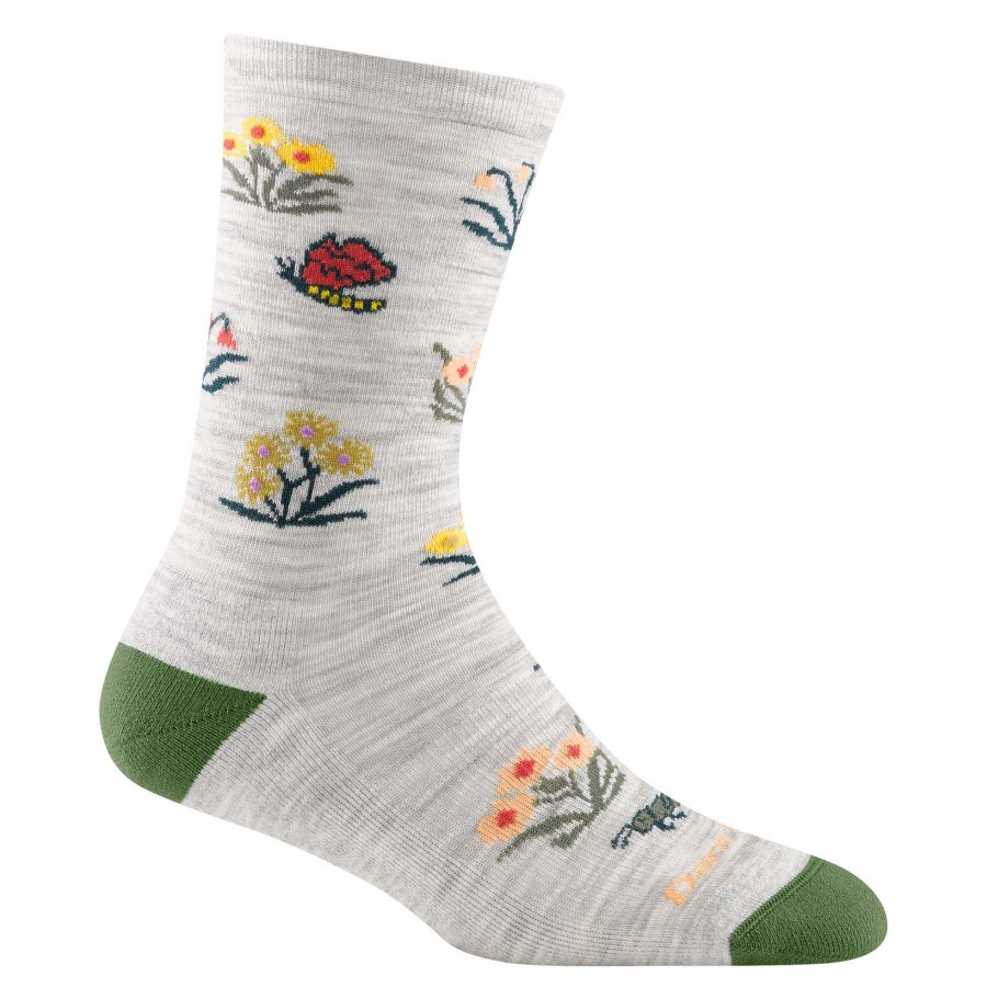 Women * | Cottage Bloom Crew Lightweight Lifestyle Socks For Women Darn Tough Outlet Ash