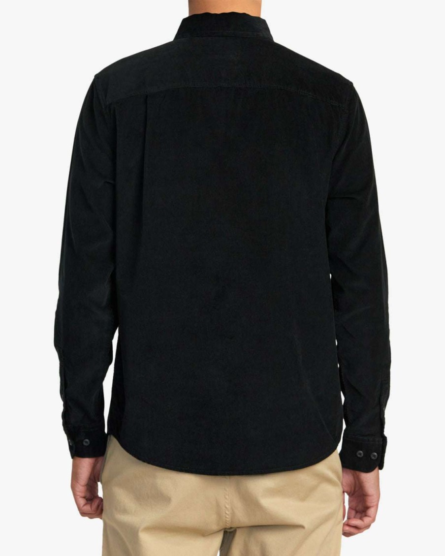 Men * | Freeman Corduroy Long Sleeve Shirt For Men Rvca Quick Delivery Black