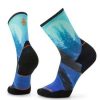 Men * | Athlete Edition Run Raven Printed Crew Socks For Men Smartwool Attractive Alpine Blue