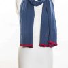 Women * | Solid Scarf With Contrast Border For Women Vsa Limited Edition Jeans