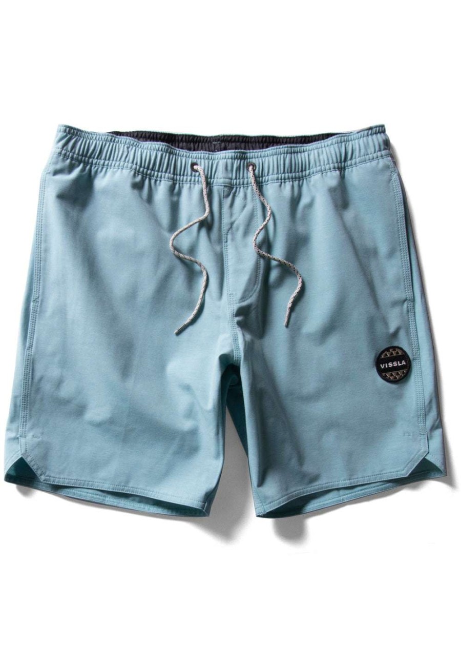 Men * | Solid Sets 17.5 Ecolastic Trunks For Men Vissla Sale Online Aqua