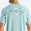 Men * | Tropic Hangout Short Sleeve T-Shirt For Men Free Fly Apparel Exclusive Design Heather Ocean Mist