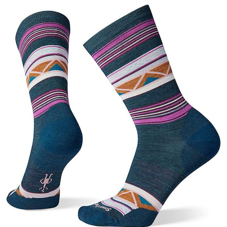 Women * | Everyday Zig Zag Valley Crew Socks For Women Smartwool Discount Store Twilight Blue