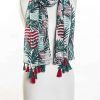 Women * | Tropic Stripes Scarf For Women Vsa Special Offers Green