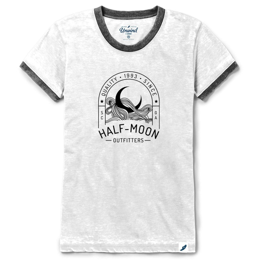 Women * | Moon Arch Ringer Short Sleeve T-Shirt For Women Half-Moon Outfitters Popular