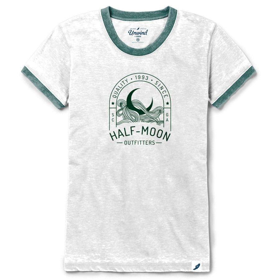 Women * | Moon Arch Ringer Short Sleeve T-Shirt For Women Half-Moon Outfitters Popular