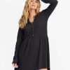 Women * | Always Lounging Knit Dress For Women Billabong Exclusive Off Black